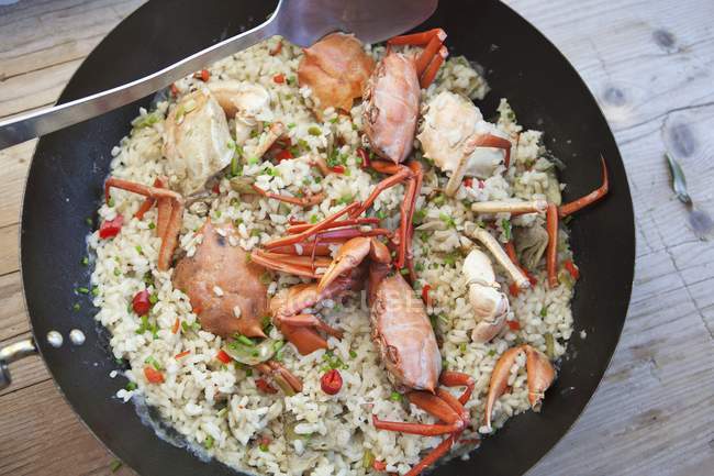Fried rice with crabs — Stock Photo