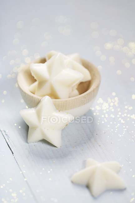Closeup view of stars made of coconut butter — Stock Photo