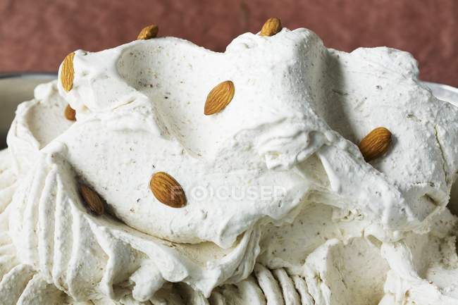 Creamy almond ice cream — Stock Photo