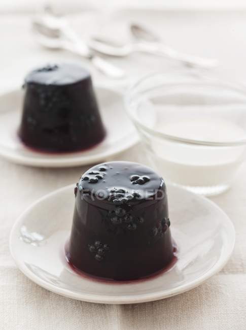 Blackcurrant jelly servings — Stock Photo