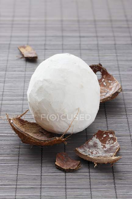 Fresh peeled coconut — Stock Photo