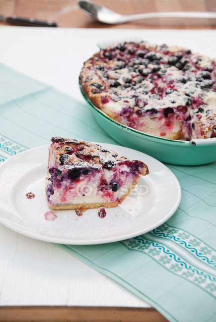 Blueberry and redcurrant cake — Stock Photo