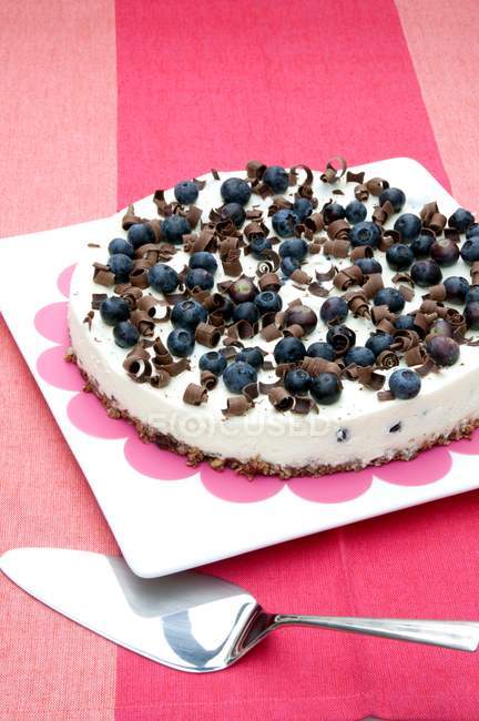 Blueberry cheesecake with muesli base — Stock Photo