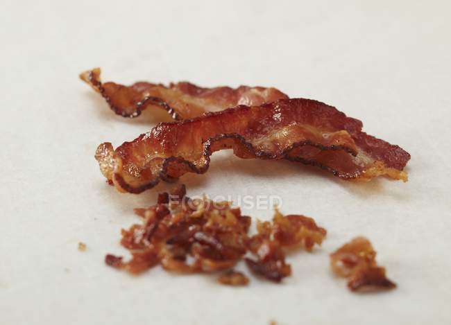 Fried Crispy Strips of Bacon — Stock Photo