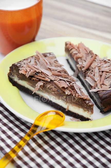 Crostata con riccioli di cioccolato — Foto stock