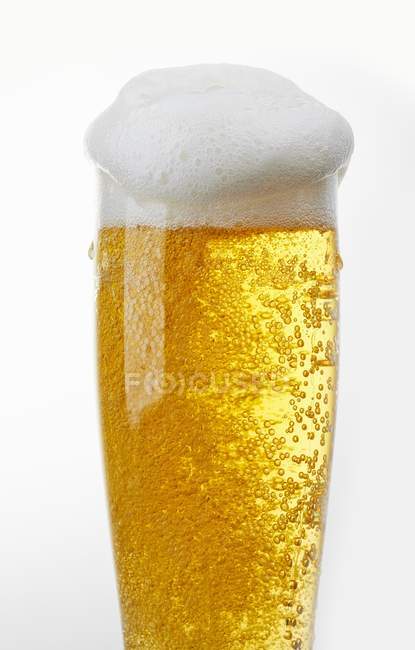 Glass of light beer — Stock Photo