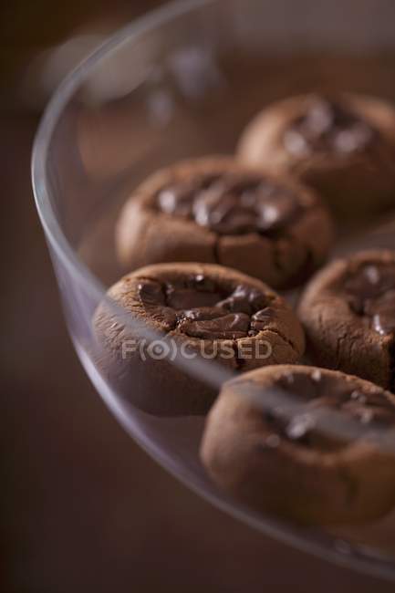Chocolate biscuits with filling — Stock Photo