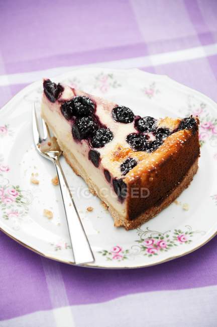 Sour cherry cheesecake — Stock Photo
