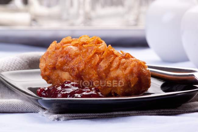 Poitrine de poulet avec cornflake — Photo de stock