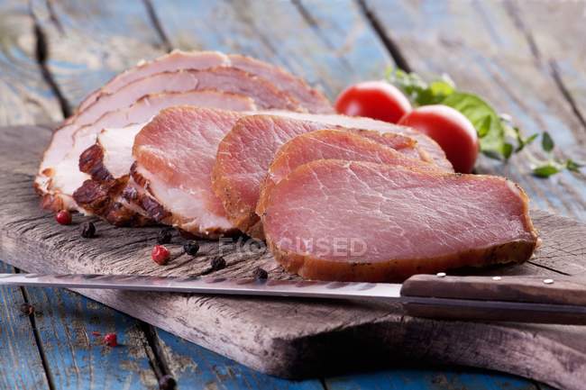 Smoked sliced ham — Stock Photo