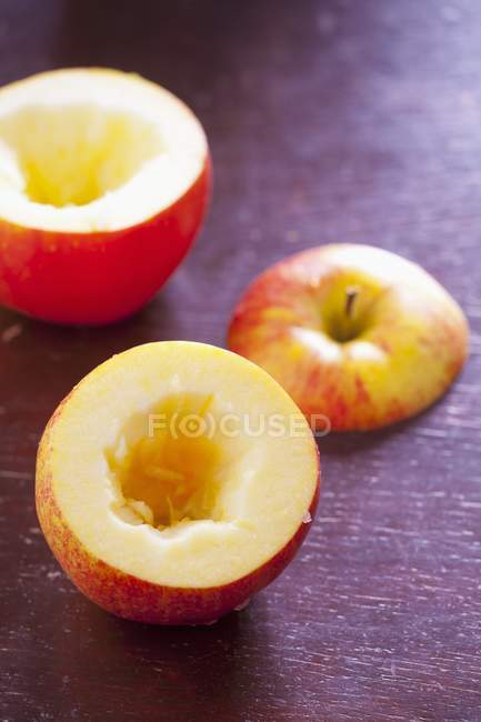 Fresh Hollowed apples — Stock Photo