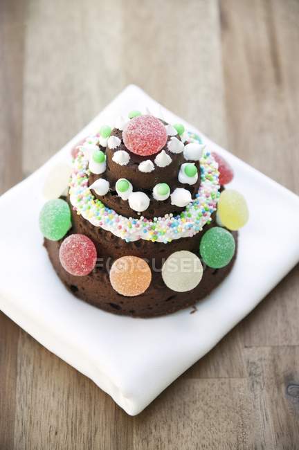 Шоколадный торт с тыквой и имбирем — стоковое фото