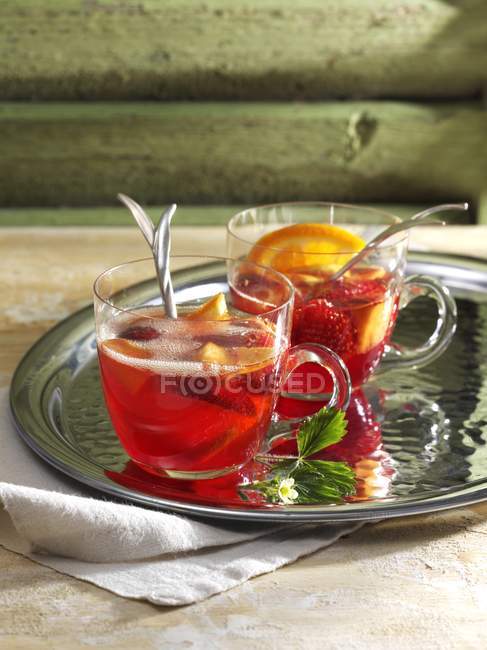 Strawberry punch with Campari — Stock Photo