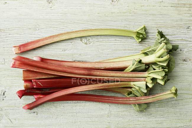 Fresh stalks of rhubarb — Stock Photo
