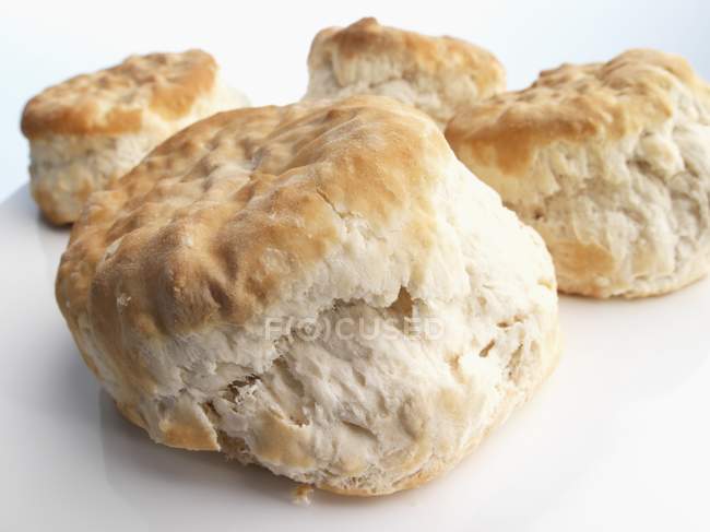 Closeup view of biscuits on white surface — Stock Photo