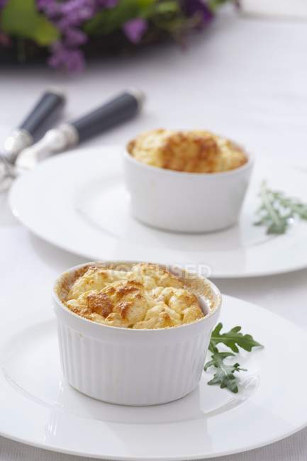 Cheese souffle in bowls — Stock Photo