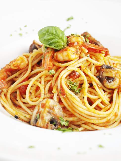 Spaghetti arrabbiata pâtes — Photo de stock