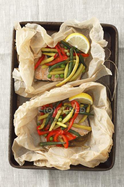 Baked fillet of trout — Stock Photo