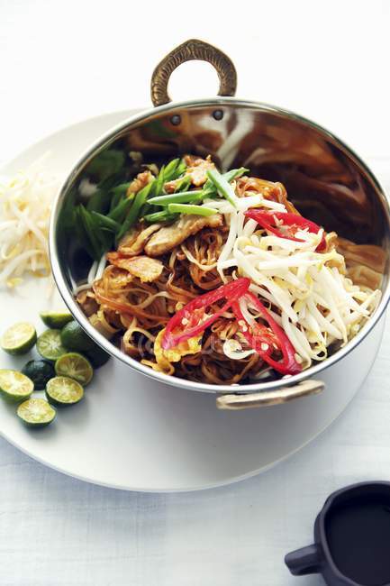 Pad Thai dish of noodles — Stock Photo