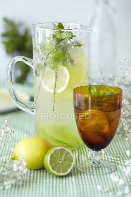 Limão e limão cordial — Fotografia de Stock