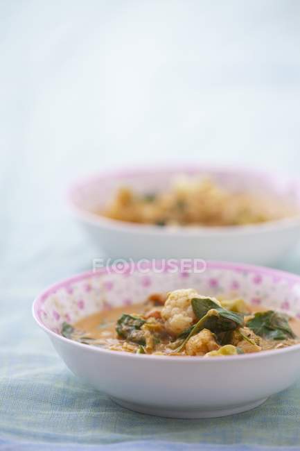 Sopa de curry con coliflor - foto de stock