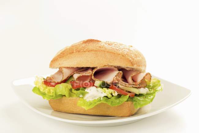 Sandwich rempli de laitue — Photo de stock