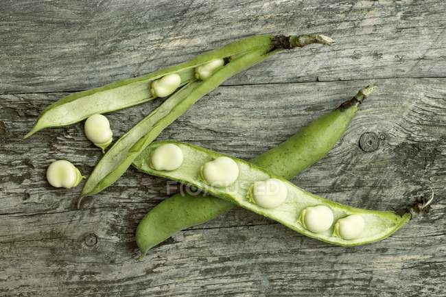 Grüne Bohnen in Schoten — Stockfoto