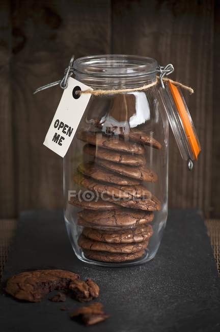 Dark chocolate cookies — Stock Photo