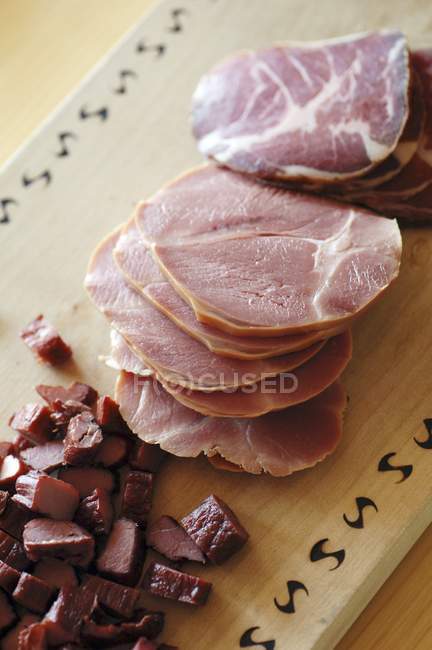Slices of cold Angus beef — Stock Photo