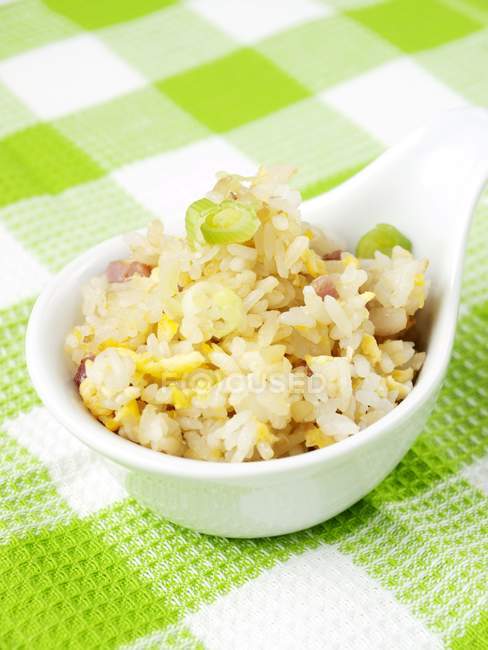 Fried rice with bacon — Stock Photo