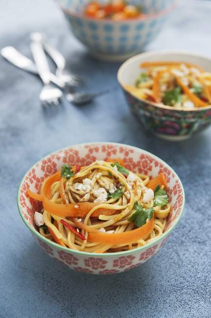 Spaghetti pasta and carrot — Stock Photo