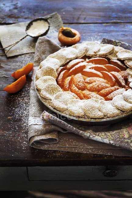 Сільський абрикос пиріг — стокове фото