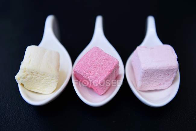 Three cubes of marshmallow — Stock Photo