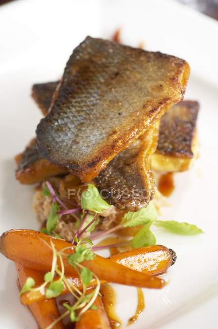 Sweet and sour sea bass — Stock Photo
