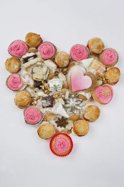 Cupcakes in Herzform — Stockfoto