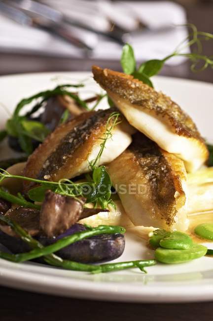 John Dory pesce con patate — Foto stock