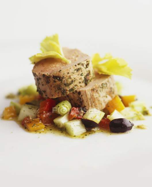 Veal fillet with herbs — Stock Photo