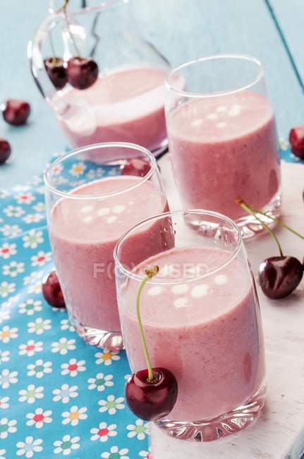 Fresh and sweet Cherry shakes — Stock Photo