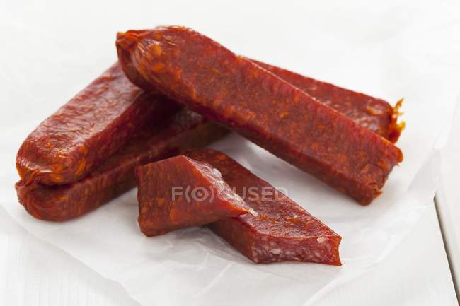 Beef and pork sausages — Stock Photo