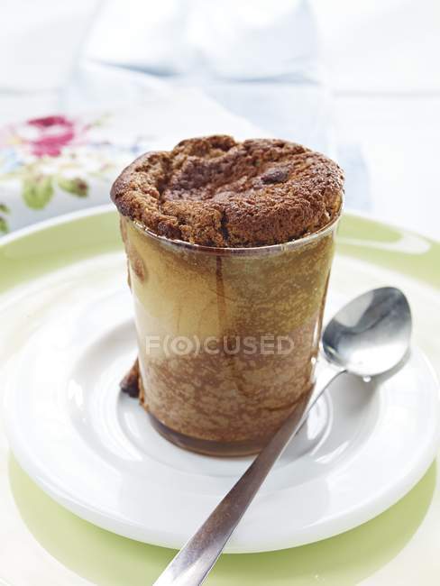 Chocolate cupcake in glass — Stock Photo