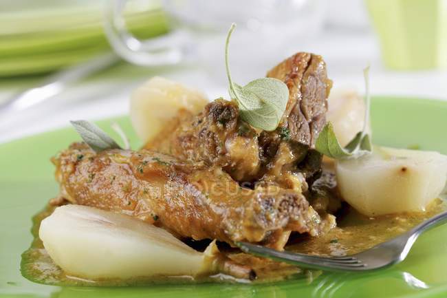 Roasted Duck with pears — Stock Photo