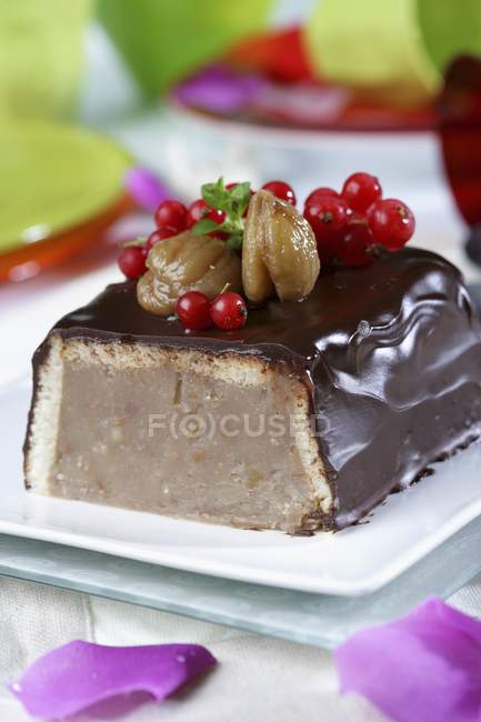 Chocolate and chestnut cake — Stock Photo
