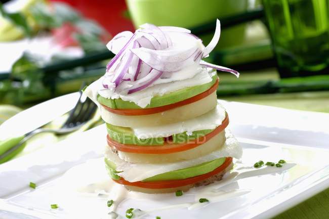 Vegetable pasta cake with parmesan — Stock Photo
