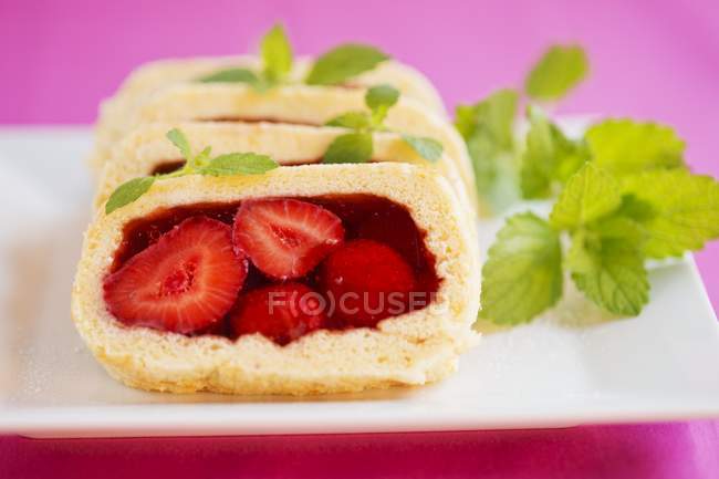 Sponge roll with jelly — Stock Photo