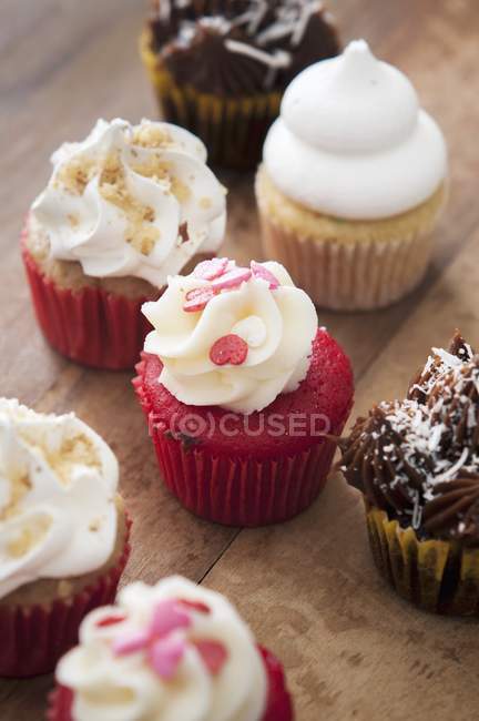 Assorted mini cupcakes — Stock Photo