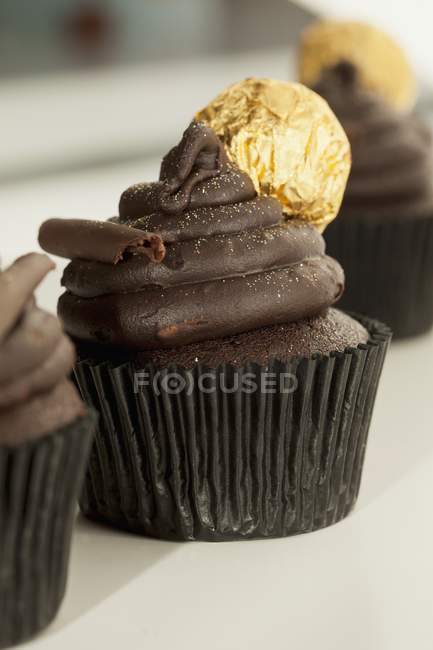 Cupcakes de ganache de chocolate — Fotografia de Stock