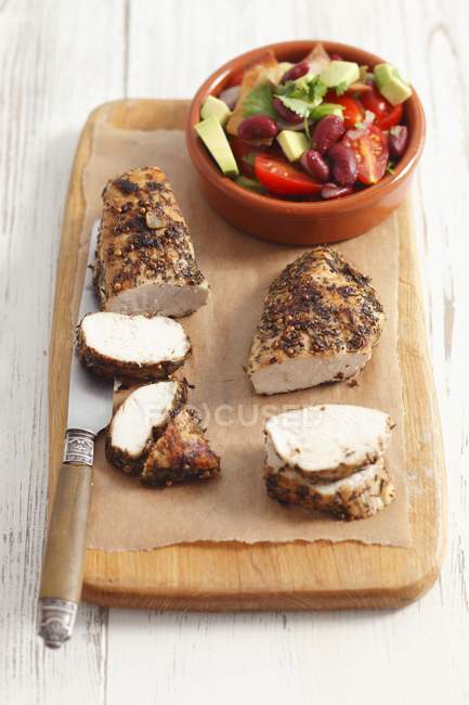 Sliced roasted Chicken breast — Stock Photo