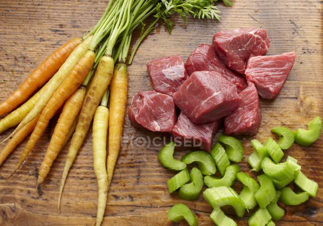 Chunks of Raw Beef — Stock Photo