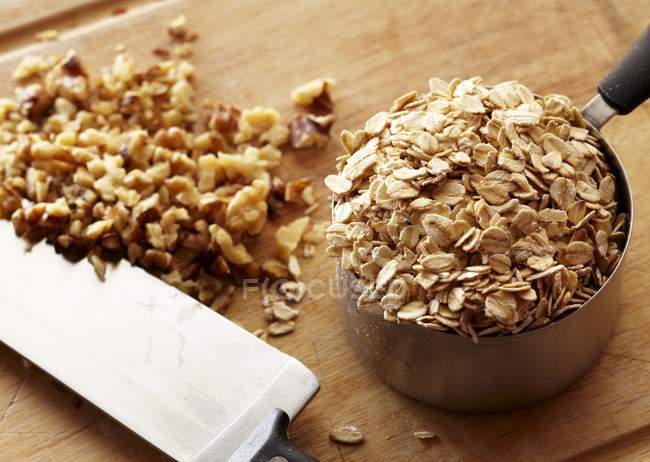 Measuring Cup of Oats — Stock Photo