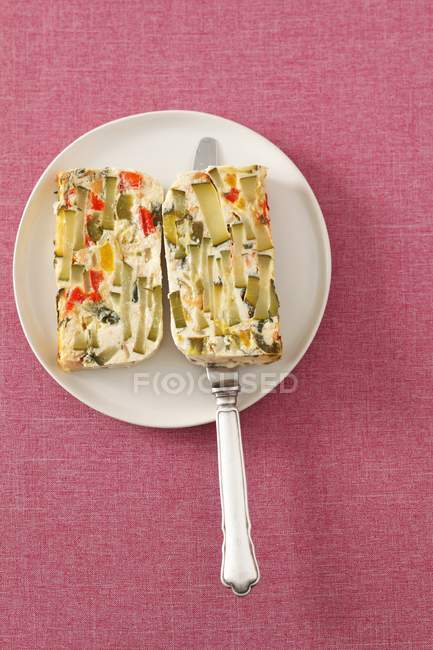 Vegetable terrine with cheese — Stock Photo